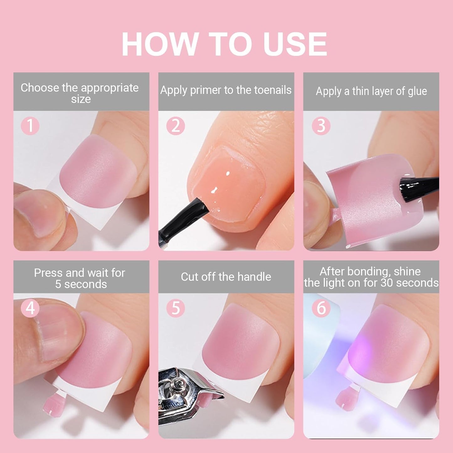 Natural Flowing French Tips Color Press On Foot Nail Tips Artificial Fake Toenails Square French Soft Gel Press On Toe Nails Glossy Finish